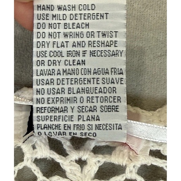 Vintage R&K Women 1X White Crochet Shrug Open Front Scalloped Bohemian Boho Chic - Picture 7 of 8